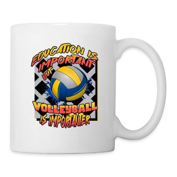 L’éducation est importante, mais le vollyball est important - Mug blanc - blanc - Droite