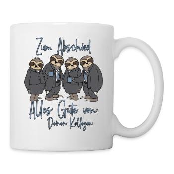 Jobwechsel Alles Gute Neuer Job Abschied Kollege - Tasse - Weiß - Rechts