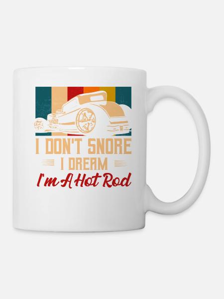 Je ne ronfle pas Je rêve que je suis un classique rétro hot rod - Mug blanc - blanc