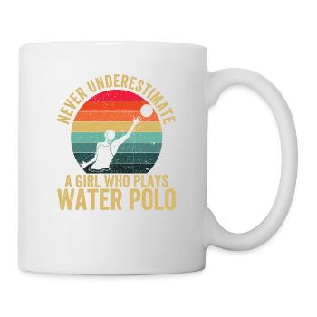 Never underestimate a girl who plays water polo - Mug - white - Right
