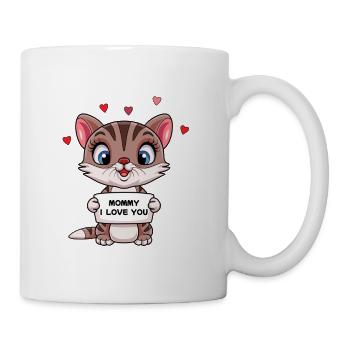 Mother Mom Mother's Day Cat Baby Child Daughter Son - Mug - white - Right