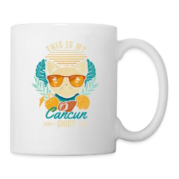 Ceci est ma chemise Cancun Retro Cat Mexique Été - Mug blanc - blanc - Droite