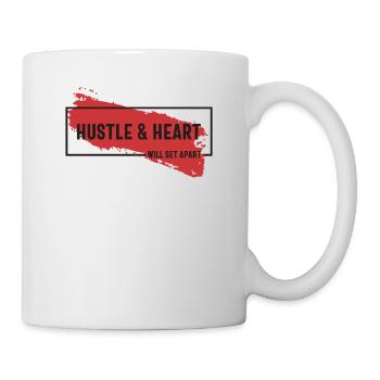 Hektik und Herz werden sich abheben - motivierend - Tasse - Weiß - Rechts