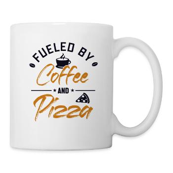 Alimenté par le café et la pizza plateau à pizza Four à pizza - Mug blanc - blanc - Droite