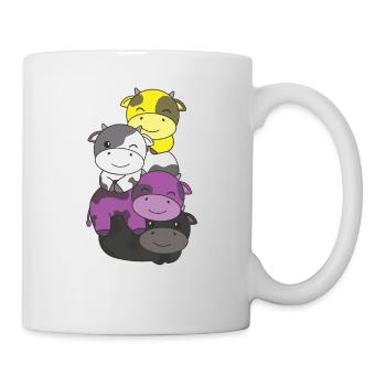 Nonbinary Flag Pride LGBTQ Cute Cow Stack - Mug blanc - blanc - Droite