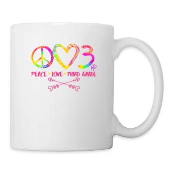Peace Love Third 3rd Class Squad Back To School - Mug - white - Right