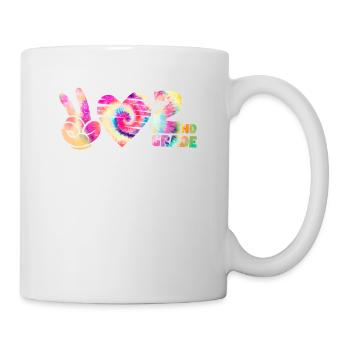 Tie-dye Peace Love Second 2nd Grade Cute School - Mug - white - Right