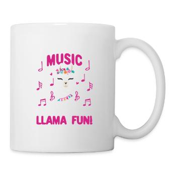 Musikunterricht ist ein ganzer Lama-Spaß Alpaka - Tasse - Weiß - Rechts