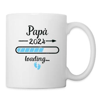 Papá 2024 Loading Schwangerschaft Papa Vater - Tasse - Weiß - Rechts