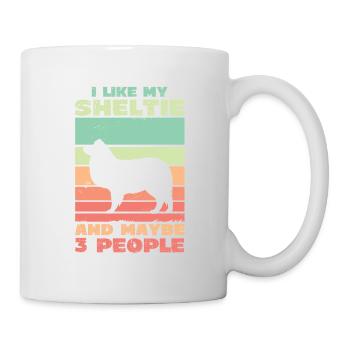 J’aime mon Sheltie et peut-être 3 personnes - Mug blanc - blanc - Droite