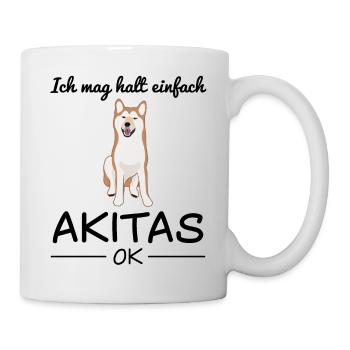 Akita Inu Hund Hundeliebhaber Spruch Geschenk - Tasse - Weiß - Rechts