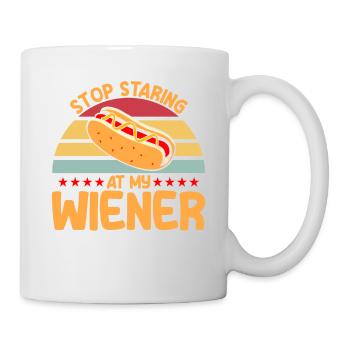 Stop staring at my sausage Hot Dog Geschen - Mug - white - Right