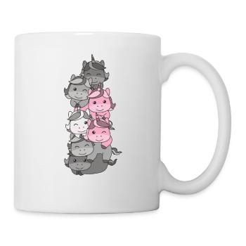Demigirl Flag Pride LGBTQ süßer Einhorn Stapel - Tasse - Weiß - Rechts