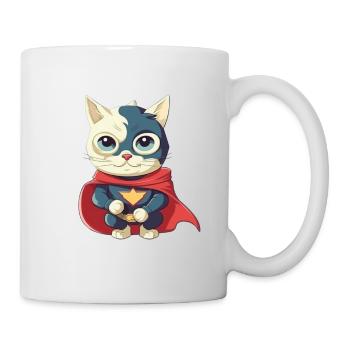Chat héros mignon - Mug blanc - blanc - Droite