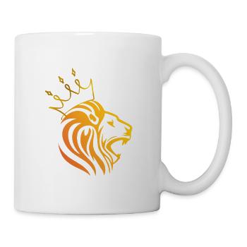 Goldener Löwe mit Krone Alphatier König Stark Cool - Tasse - Weiß - Rechts