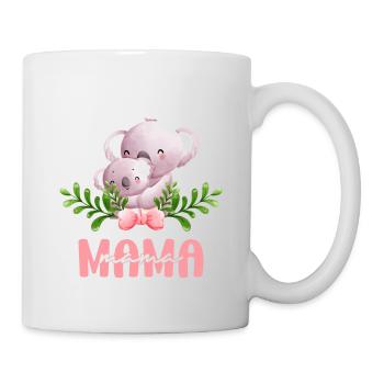Maman, Koala, Mère, Enfant, Fleurs, L’amour de la mère - Mug blanc - blanc - Droite
