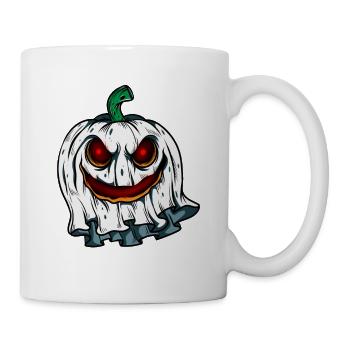 Ghost Pumpkin Glowing Skeleton Halloween - Mug - white - Right