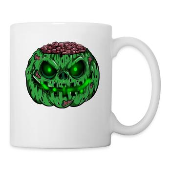 Zombie Pumpkin Glowing Skeleton Halloween Zombie - Mug - white - Right