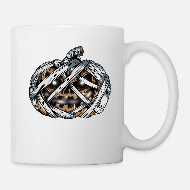 Mummy Pumpkin Glowing Skeleton Halloween - Mug - white