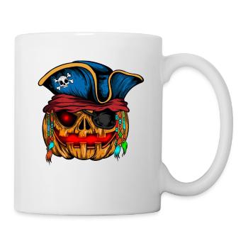 Pirate Pumpkin Glowing Skeleton Halloween - Mug - white - Right