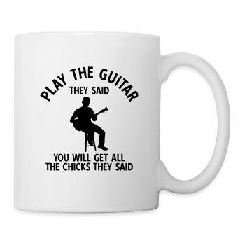 Akustik Spruch Für E-Gitarre Konzert Gitarre - Tasse - Weiß - Rechts
