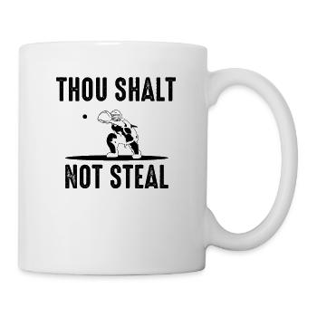 Baseball Catcher Thou Shalt Not Steal Softball - Mug - white - Right