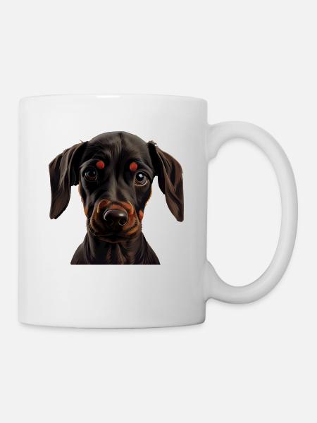 Dobermann Dobermänner Hund Hunde Welpe Dobermann - Tasse - Weiß