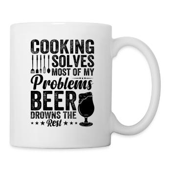 Cooking Solves Most Of My Problems Beer Drowns The - Mug - white - Right