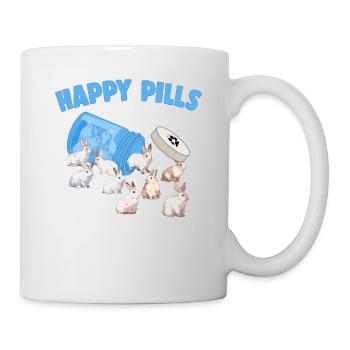 Pilules heureuses Lapin Race Drôle Lapin Géant Flamand - Mug blanc - blanc - Droite