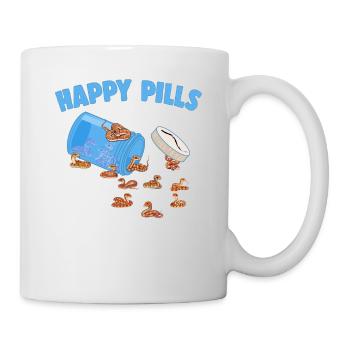 Pilules heureuses Serpent de maïs Drôle drôle Amoureux du serpent Humour - Mug blanc - blanc - Droite