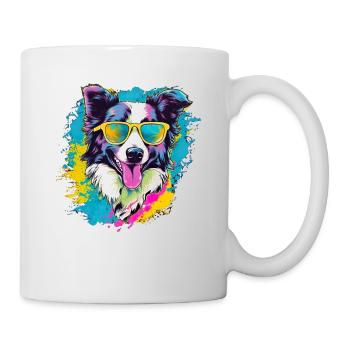 Border Collie Hund Hunderasse - Tasse - Weiß - Rechts