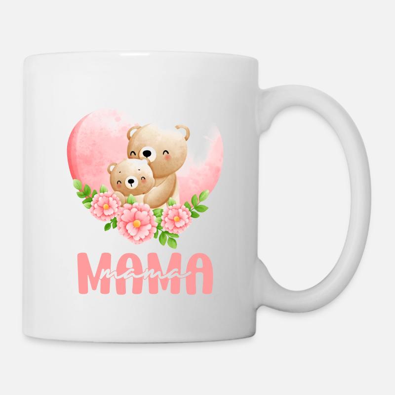 Bär Mama Mom Mutter Muttertag Geschenkidee - Tasse - Weiß