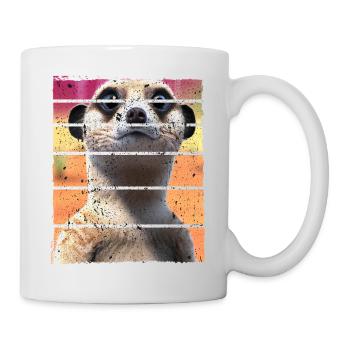 Meerkat Cute Mongoose Motif Retro Vintage - Mug - white - Right