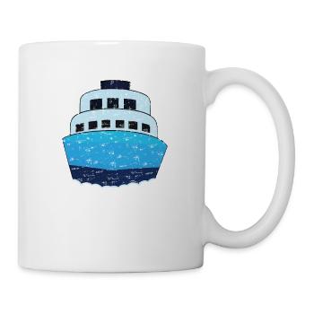 Design de bateau de croisière Bleu Minimaliste - Mug blanc - blanc - Droite