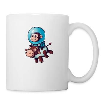 Singe sur Cow Rocket Shake Astronaute Cosmonaute - Mug blanc - blanc - Droite
