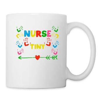 Schulkrankenschwester von Tiny Humans Kindergarten - Tasse - Weiß - Rechts