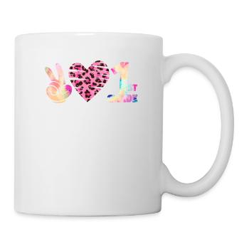 Tie-dye Peace Love et 1ère année Cute Back School - Mug blanc - blanc - Droite