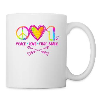 Tie-dye Peace Love And 1st Grade Cute Back School - Mug - white - Right