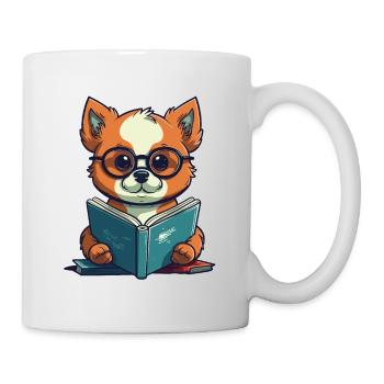 Dog Reading Back to School - Tasse - Weiß - Rechts