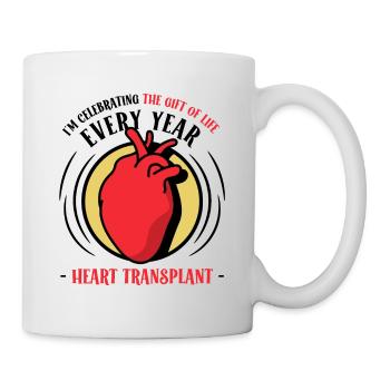 Celebrating the Gift of Life every year Heart - Tasse - Weiß - Rechts