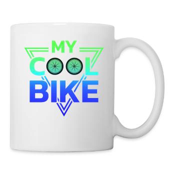 vintage bike outfit, bike urban freestyle bmx - Mug - white - Right