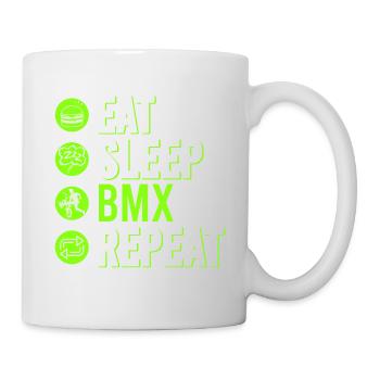 vintage bike outfit, bike urban freestyle bmx - Mug - white - Right
