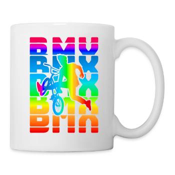 vintage bike outfit, bike urban freestyle bmx - Mug - white - Right