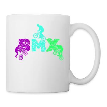 vintage bike outfit, bike urban freestyle bmx - Mug - white - Right
