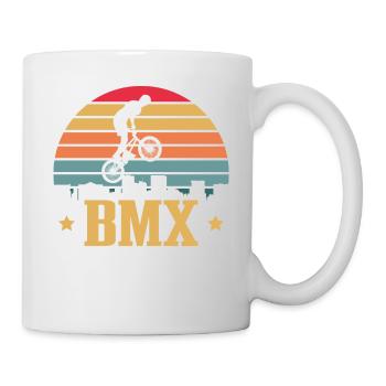 vintage bike outfit, bike urban freestyle bmx - Mug - white - Right