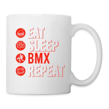 vintage bike outfit, bike urban freestyle bmx - Mug - white - Right