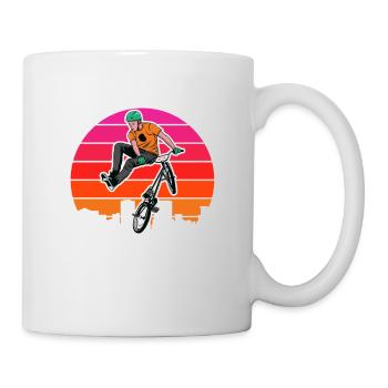 vintage bike outfit, bike urban freestyle bmx - Mug - white - Right