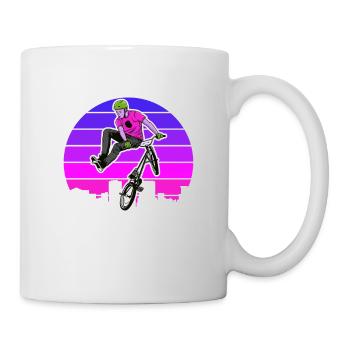 vintage bike outfit, bike urban freestyle bmx - Mug - white - Right