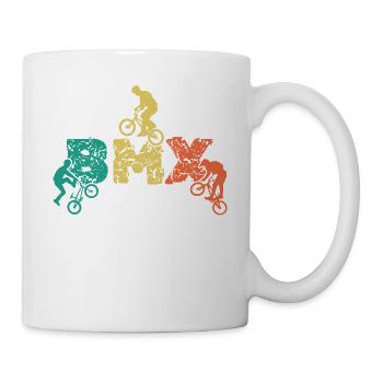 vintage bike outfit, bike urban freestyle bmx - Mug - white - Right