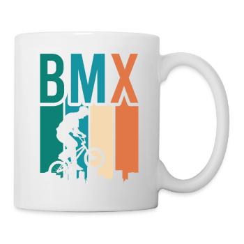 vintage bike outfit, bike urban freestyle bmx - Mug - white - Right